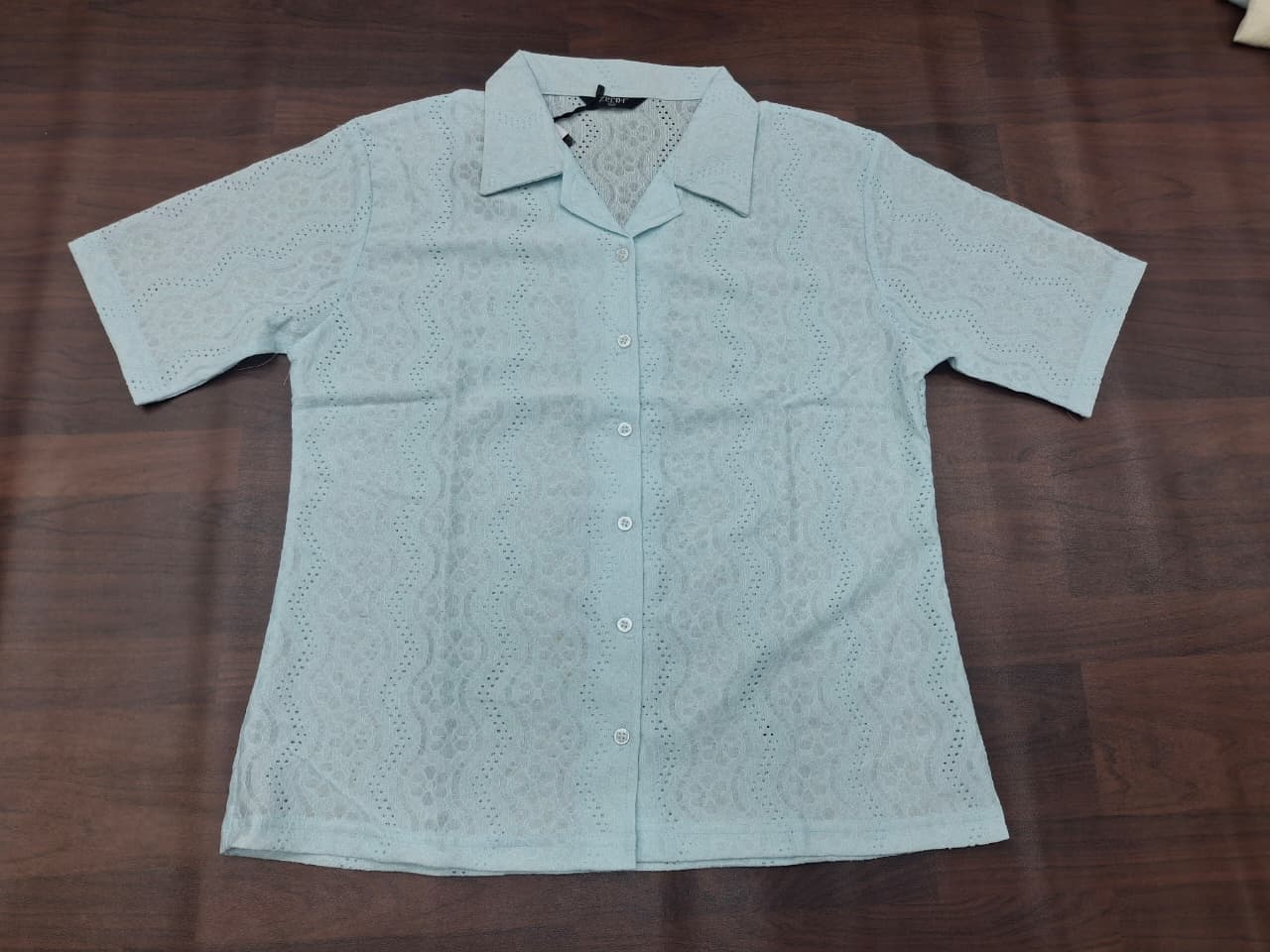 Floral Lace Button-Down Shirt Sleeve Shirt | Zero+1