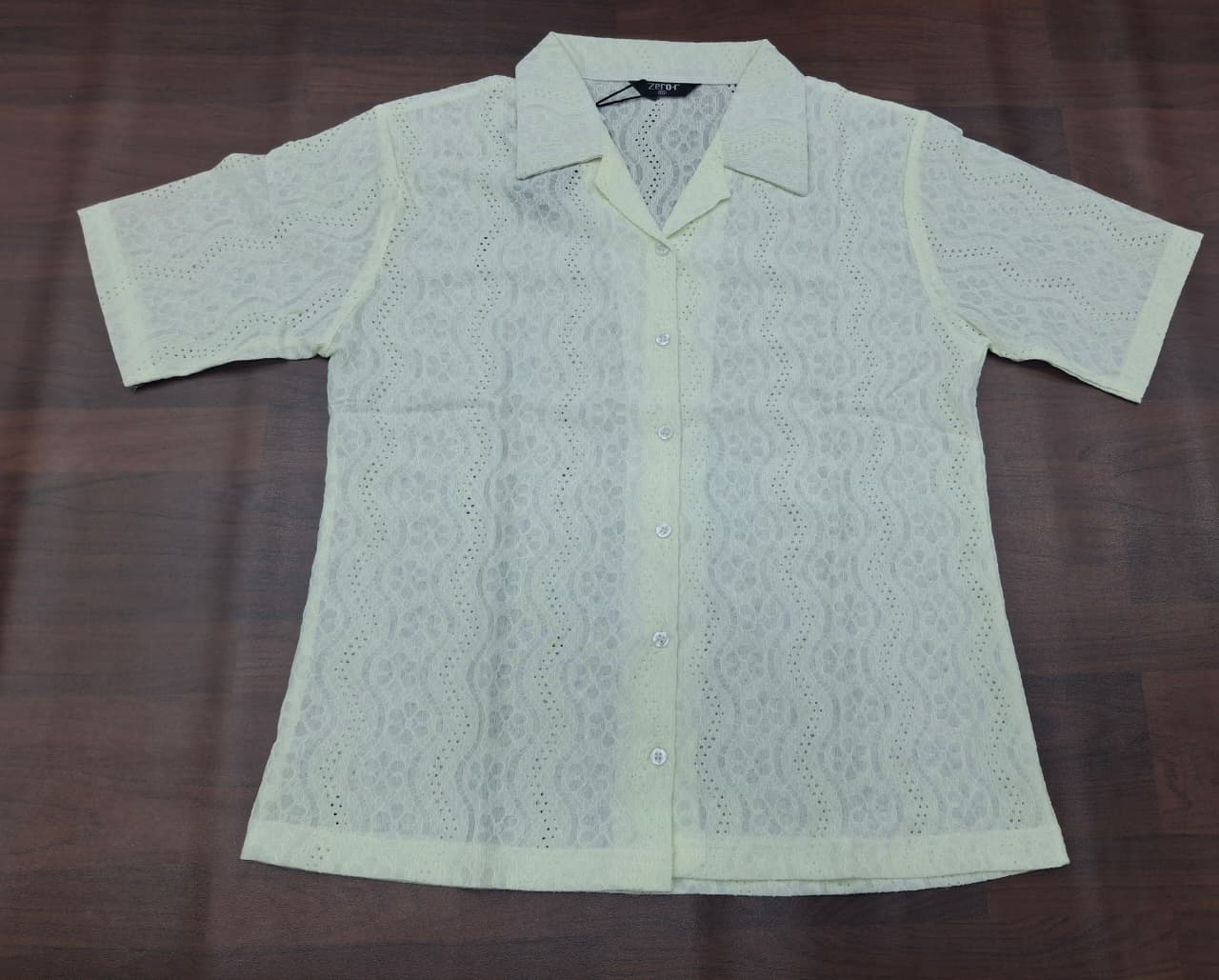 Floral Lace Button-Down Shirt Sleeve Shirt | Zero+1