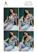 Tropical Print Malai Top | V-Neck Flutter Sleeve Women's Casual Top | Miss Kapachi