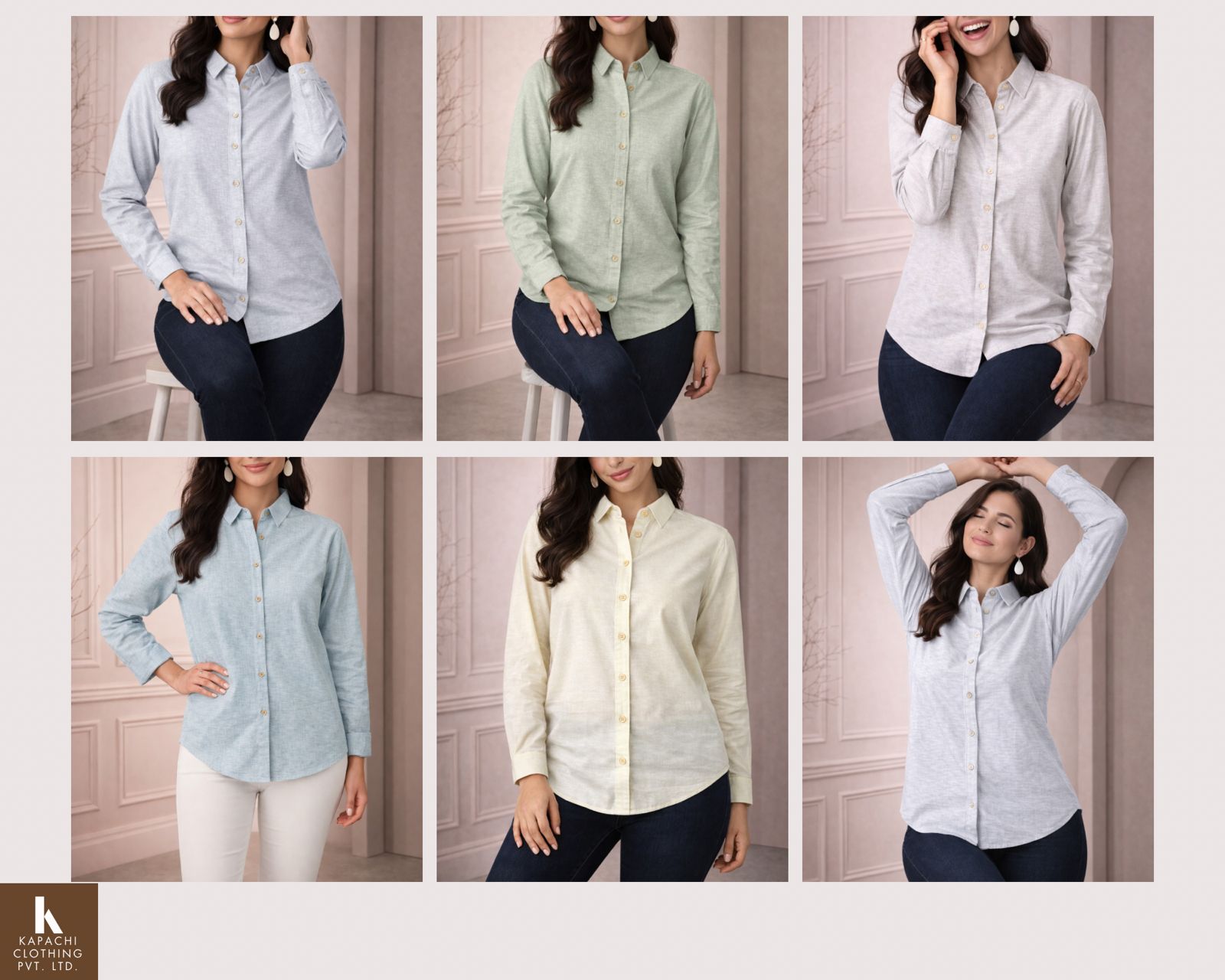 Soft Melange Shirt | Full-Sleeve Women's Casual Formal Button-Down Shirt | Miss Kapachi