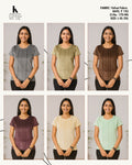 Velvet Check T-Shirt | Soft Velvet Women's Casual Round Neck Top | Miss Kapachi