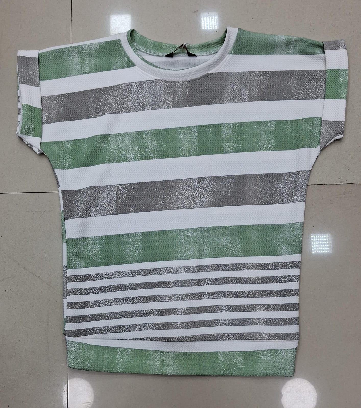 Stripe Crop Tee | Textured Knit Women's Top | Zero+1