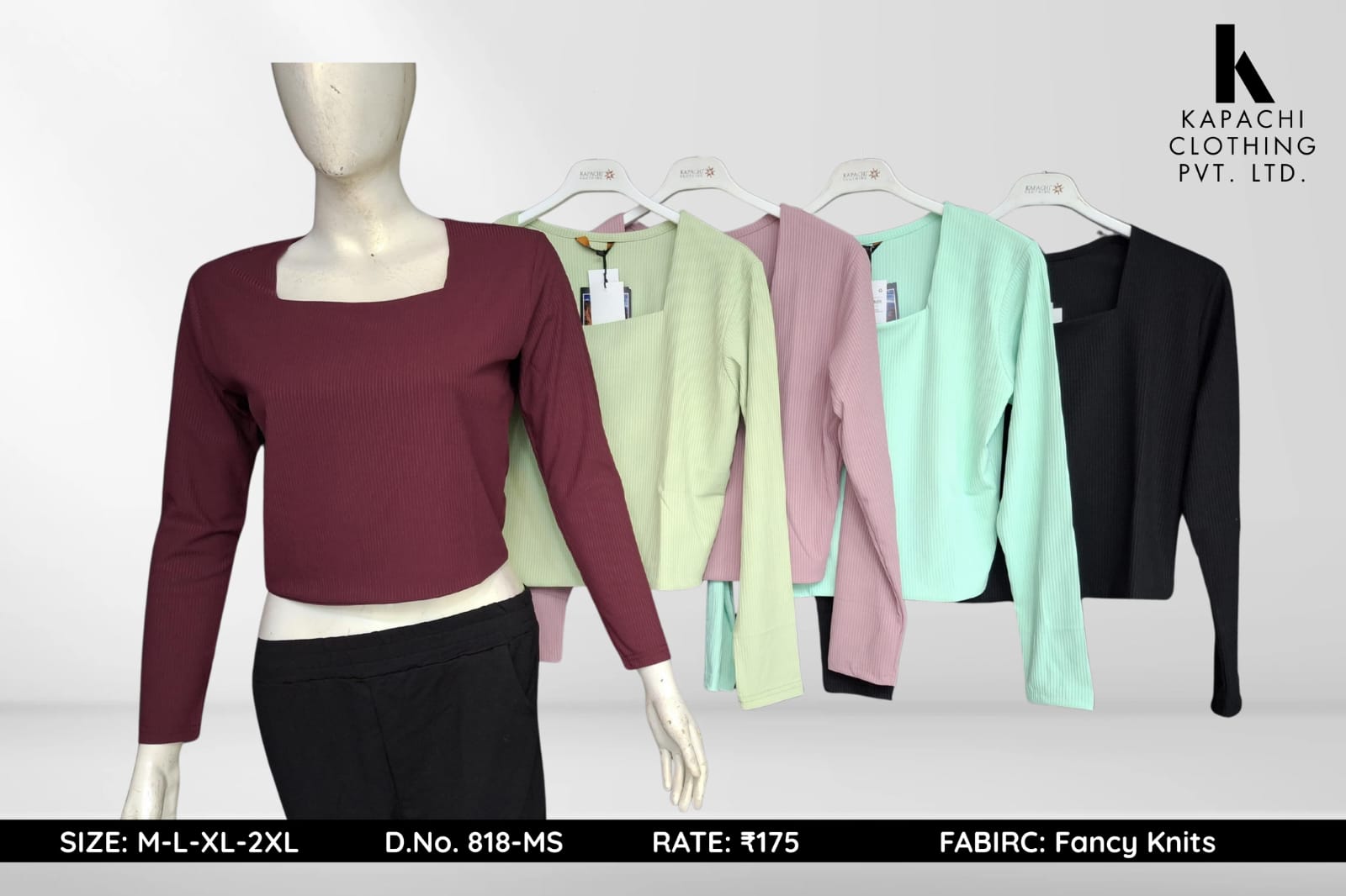 Fancy Knit Square Neck Crop Top | Zero+1