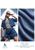Imported Silky Denim Crop Top 2-Piece Set for Women – Jacket & Shorts | Mix Sizes | Zero+1