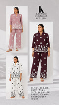 Embroidered Daisy Co-Ord Set for Women | Top & Palazzo | Sizes M L XL 2XL | Zero+1