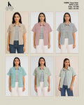 Fancy Knit Collar Shirt with Chest Pockets Women | Zero+1