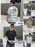 1020 Men's Oversized Tie-Dye Stripe T-Shirt – Peace On Earth | Back Graphic | 4 Colours