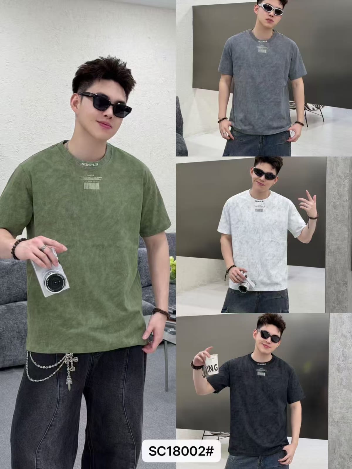 18002 Men's Oversized Washed Cotton T-Shirt – Simplo Edition | 4 Colours