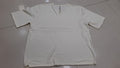Off-White V-Neck Henley Jewel Button Knit Top | Short Sleeve Relaxed Fit Casual Tee for Women