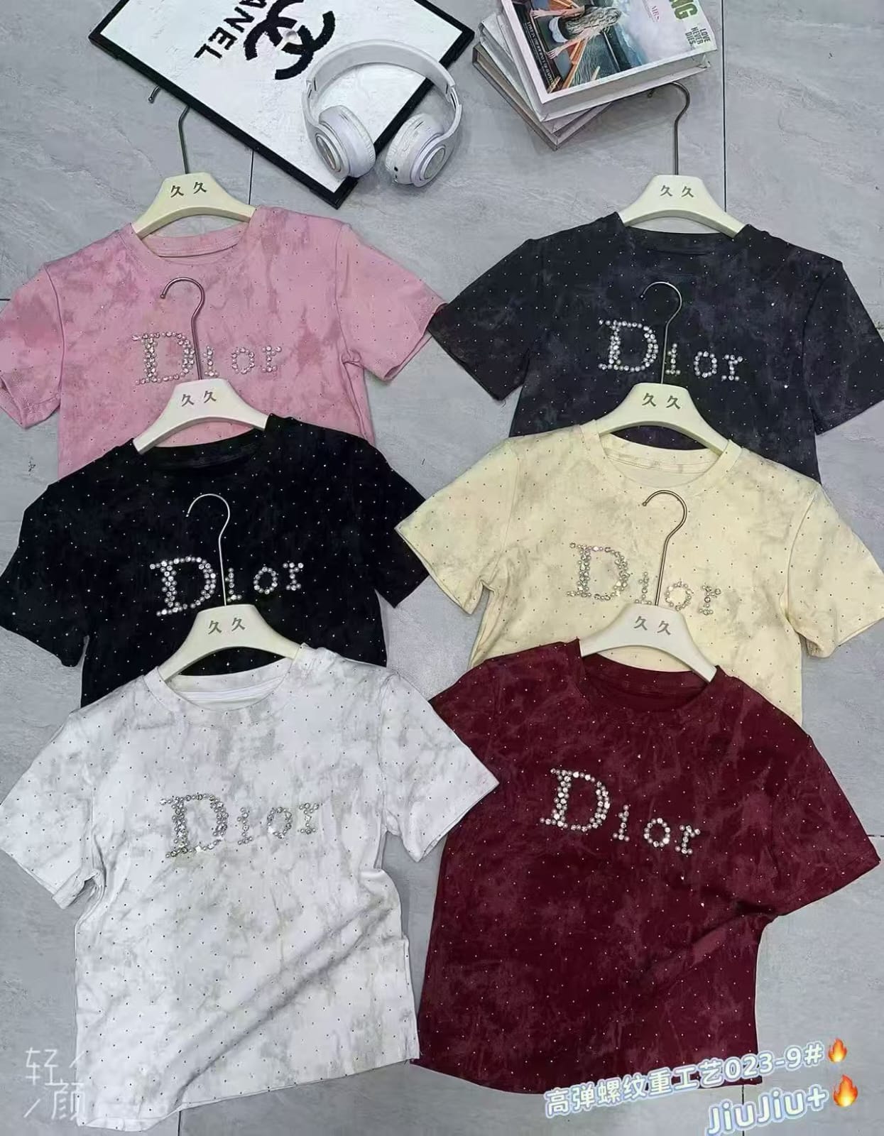 Rhinestone Letter Print Shimmer Crop Tee | Short Sleeve Round Neck Casual Top for Women | 6 Colours