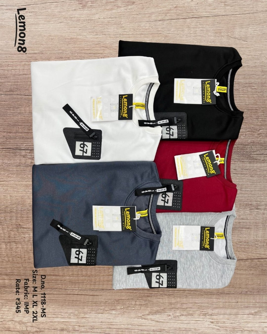 Men's Plain Round Neck T-Shirt | IMP Fabric | 5 Colours | Lemon8