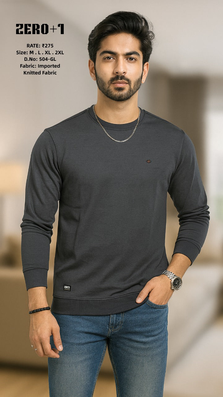 Men's Full Sleeve Sweatshirt | Imported Knitted Fabric | Zero+1