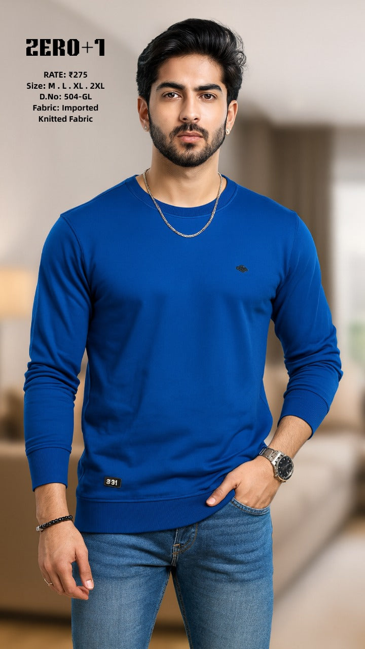 Men's Full Sleeve Sweatshirt | Imported Knitted Fabric | Zero+1