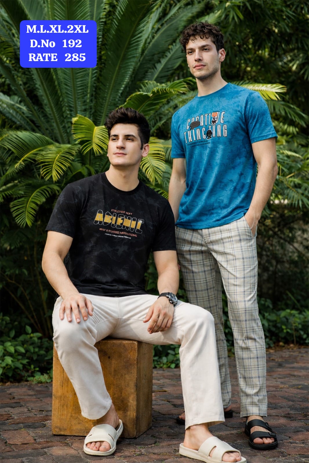 Men's Rib Neck Half Sleeve T-Shirt | Imported Lycra | D.No. 192