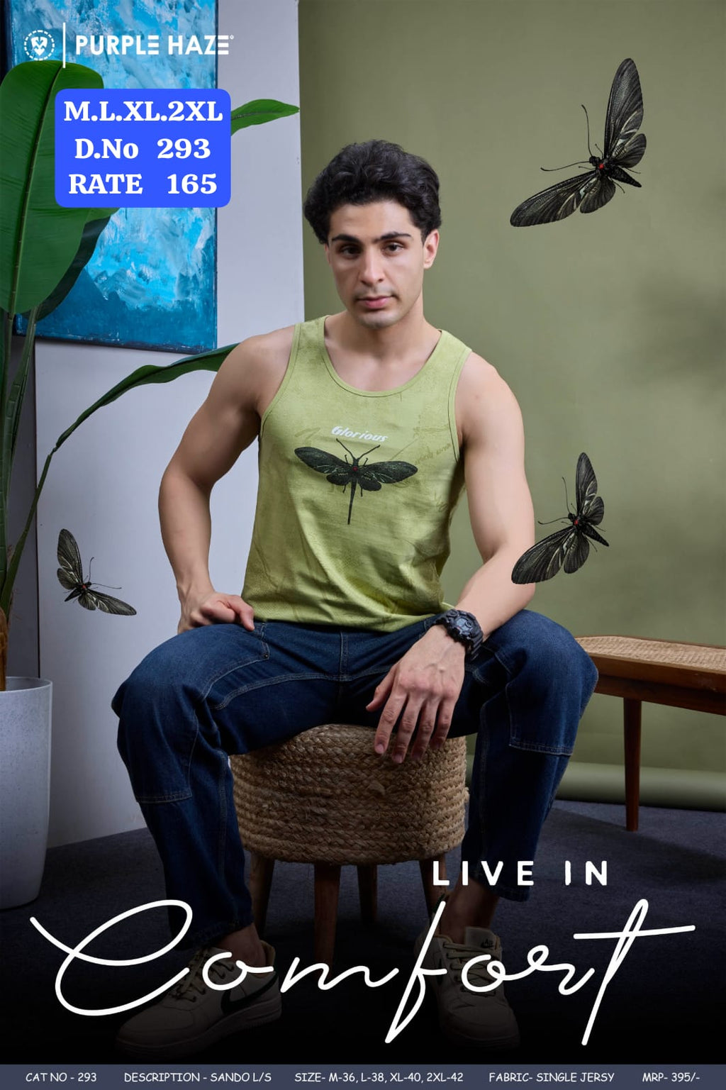 Men's Graphic Printed Sando Vest | Single Jersey Sleeveless Tank Top | D.No 293-PH