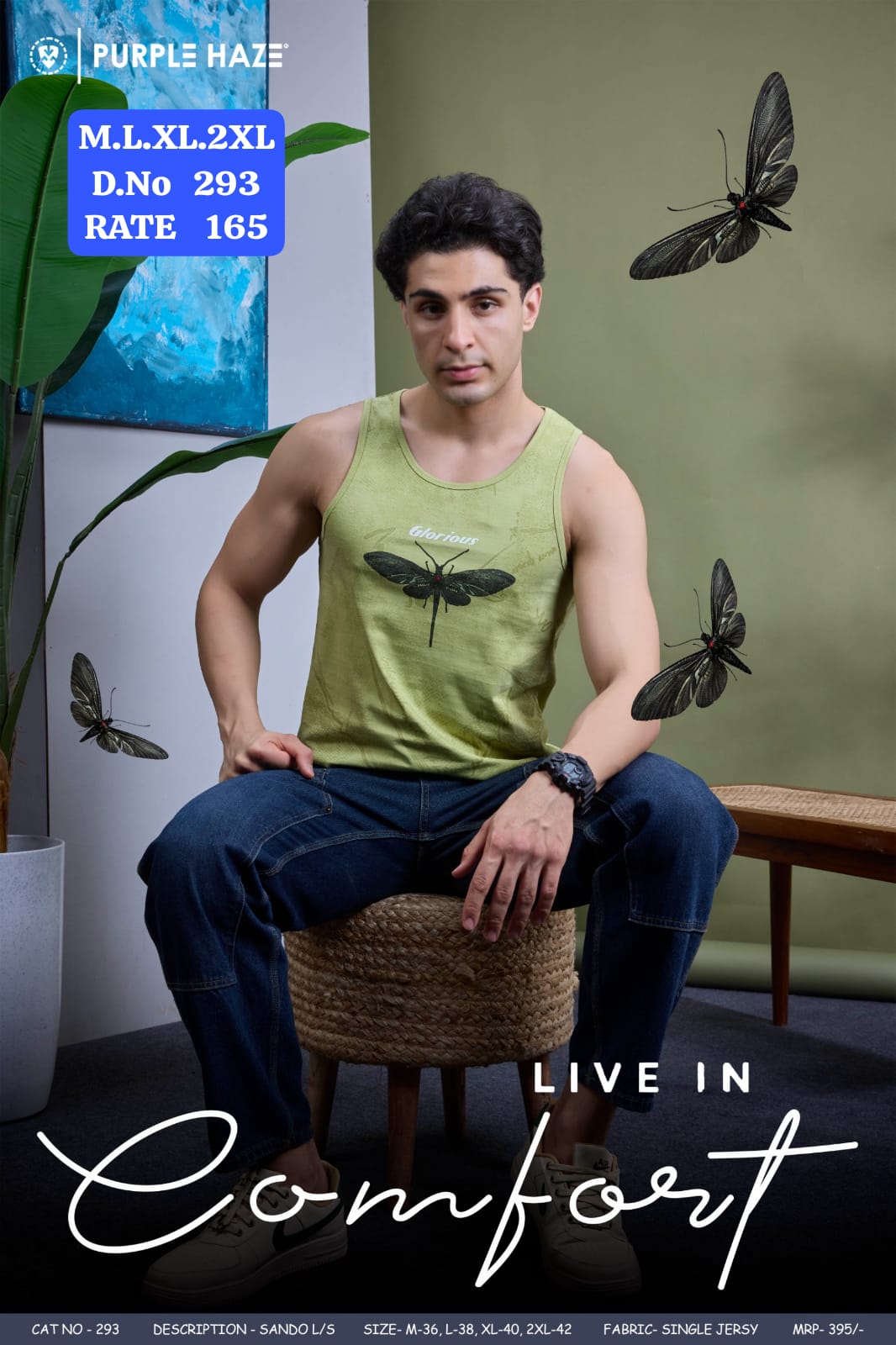 Men's Graphic Printed Sando Vest | Single Jersey Sleeveless Tank Top | D.No 293-PH