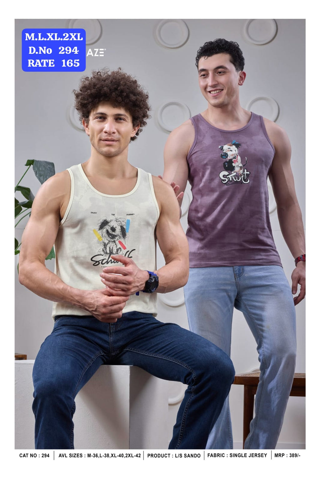 Purple Haze Men's Graphic Printed Sando Vest | Single Jersey Sleeveless Tank Top | D.No 294-PH