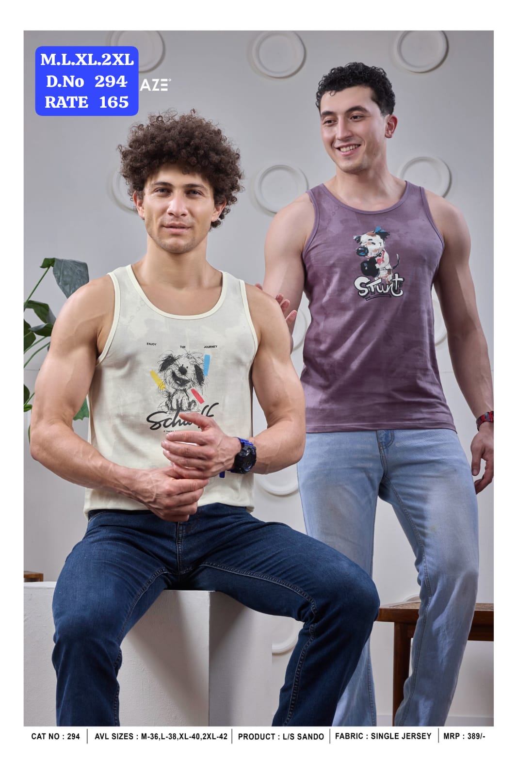 Purple Haze Men's Graphic Printed Sando Vest | Single Jersey Sleeveless Tank Top | D.No 294-PH