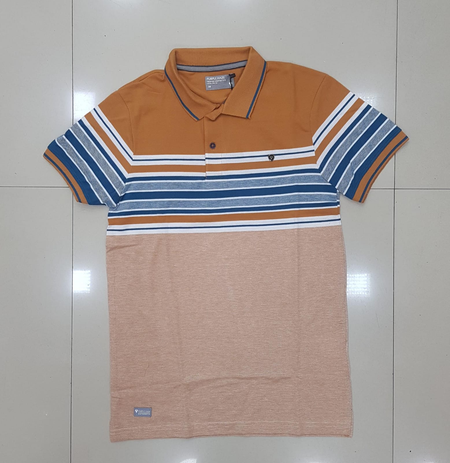Men's Striped Matty Polo T-Shirt | Half Sleeve Collar | Cat No. 2360-PH