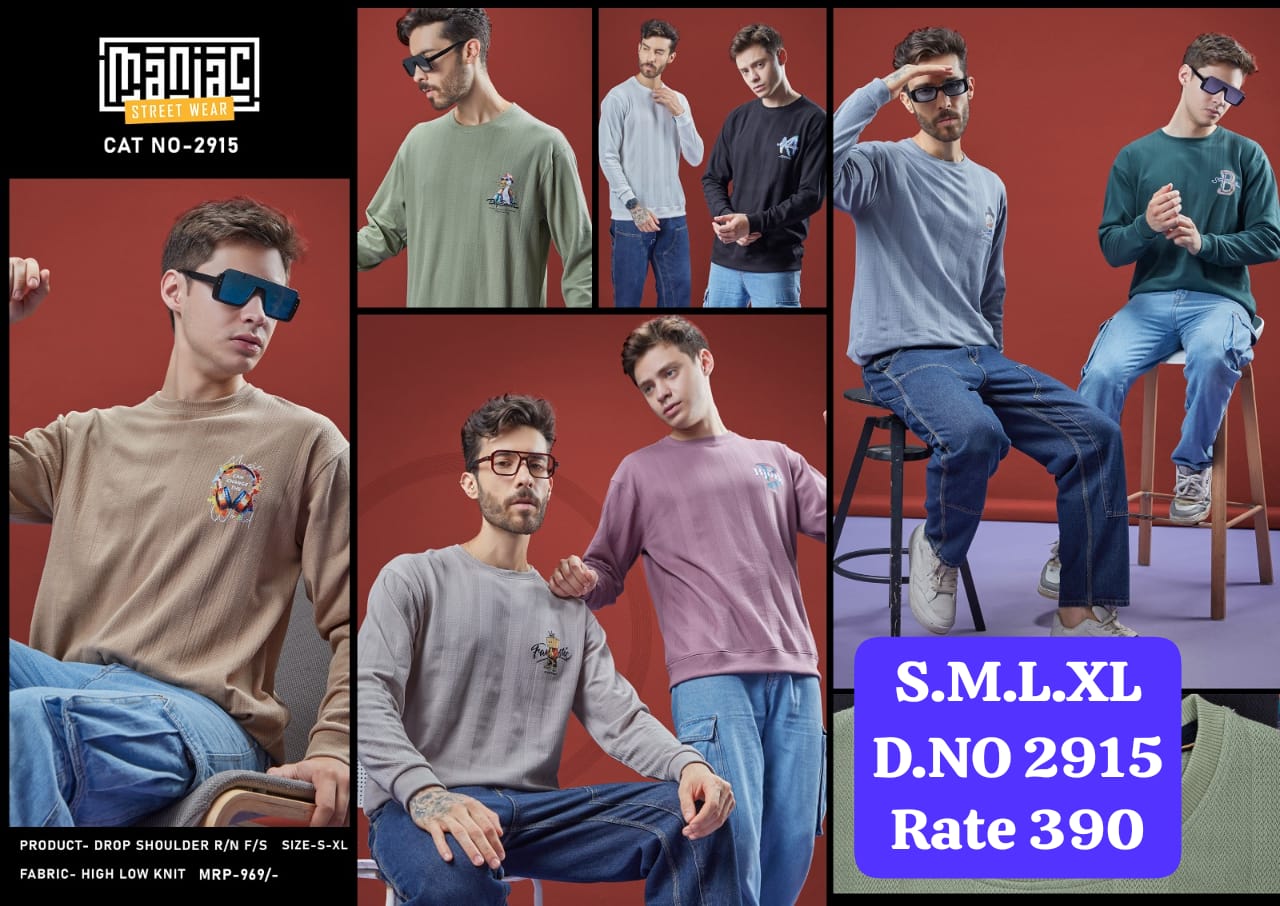 Men's High Low Knit Drop Shoulder Full Sleeve Sweatshirt | 7 Colours | Purple Haze