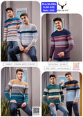 Men's Zigzag Auto Stripes Round Neck Full Sleeve T-Shirt | D.No. SS622