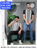 Vol.1198 Men's Towel Knit Vertical Stripes T-Shirt | YouTurn