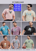 Men's Plus Size Graphic Print T-Shirt | Plating Jersey | Rib Neck | D.No 2917 | Purple Haze