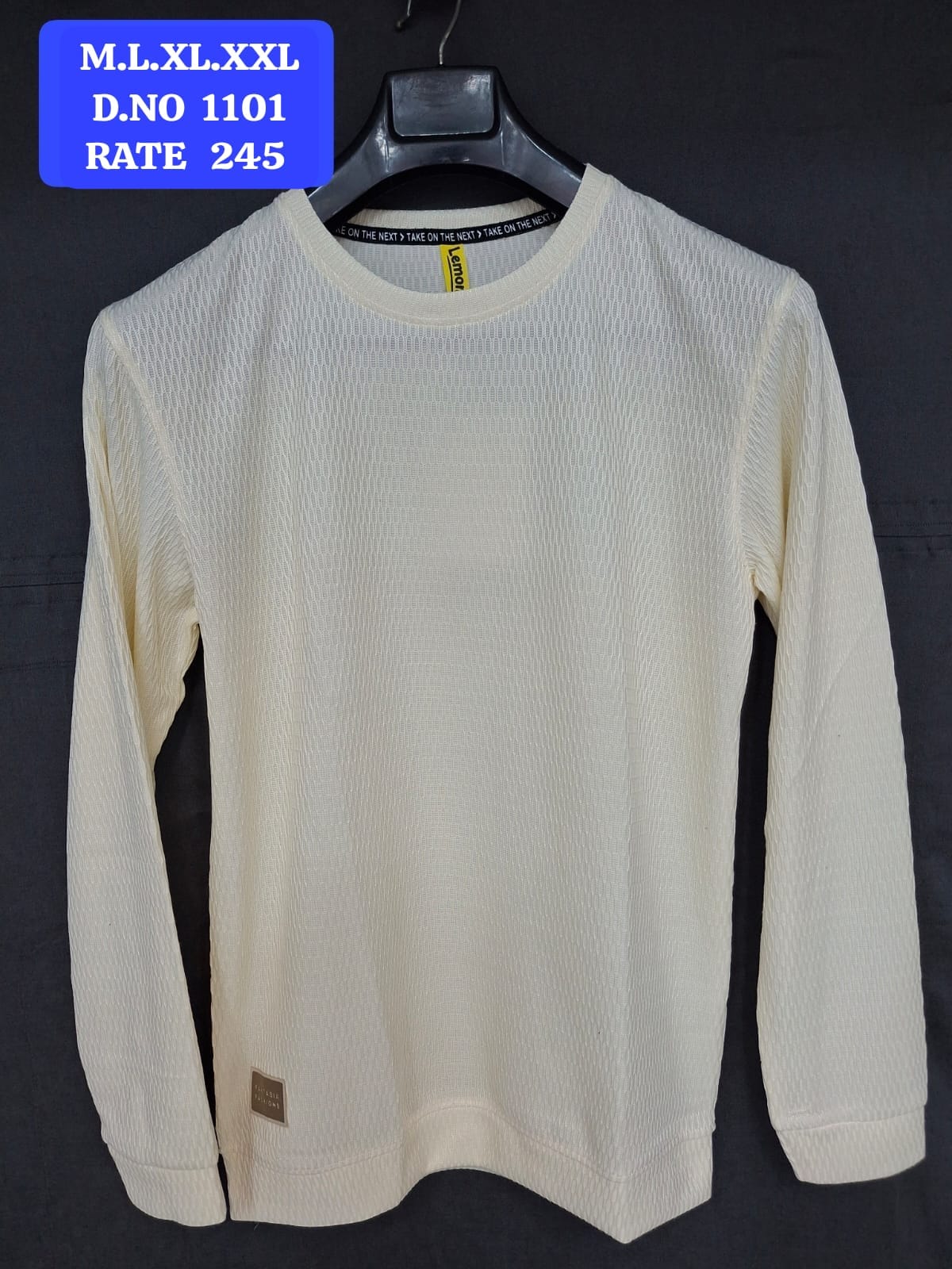 Men's Cream Textured Full Sleeve Sweatshirt | Everyday Casual Top |  Lemon8