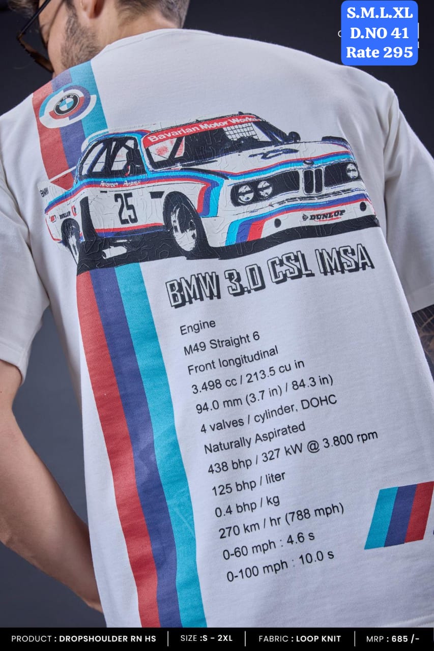 Motorsport Legends Oversized Graphic Tee | Drop Shoulder Loop Knit | PH-41