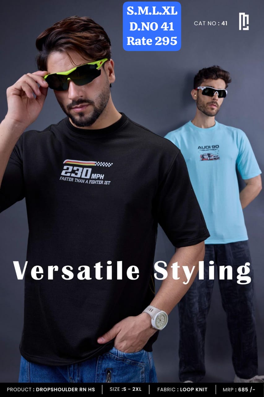 Motorsport Legends Oversized Graphic Tee | Drop Shoulder Loop Knit | PH-41