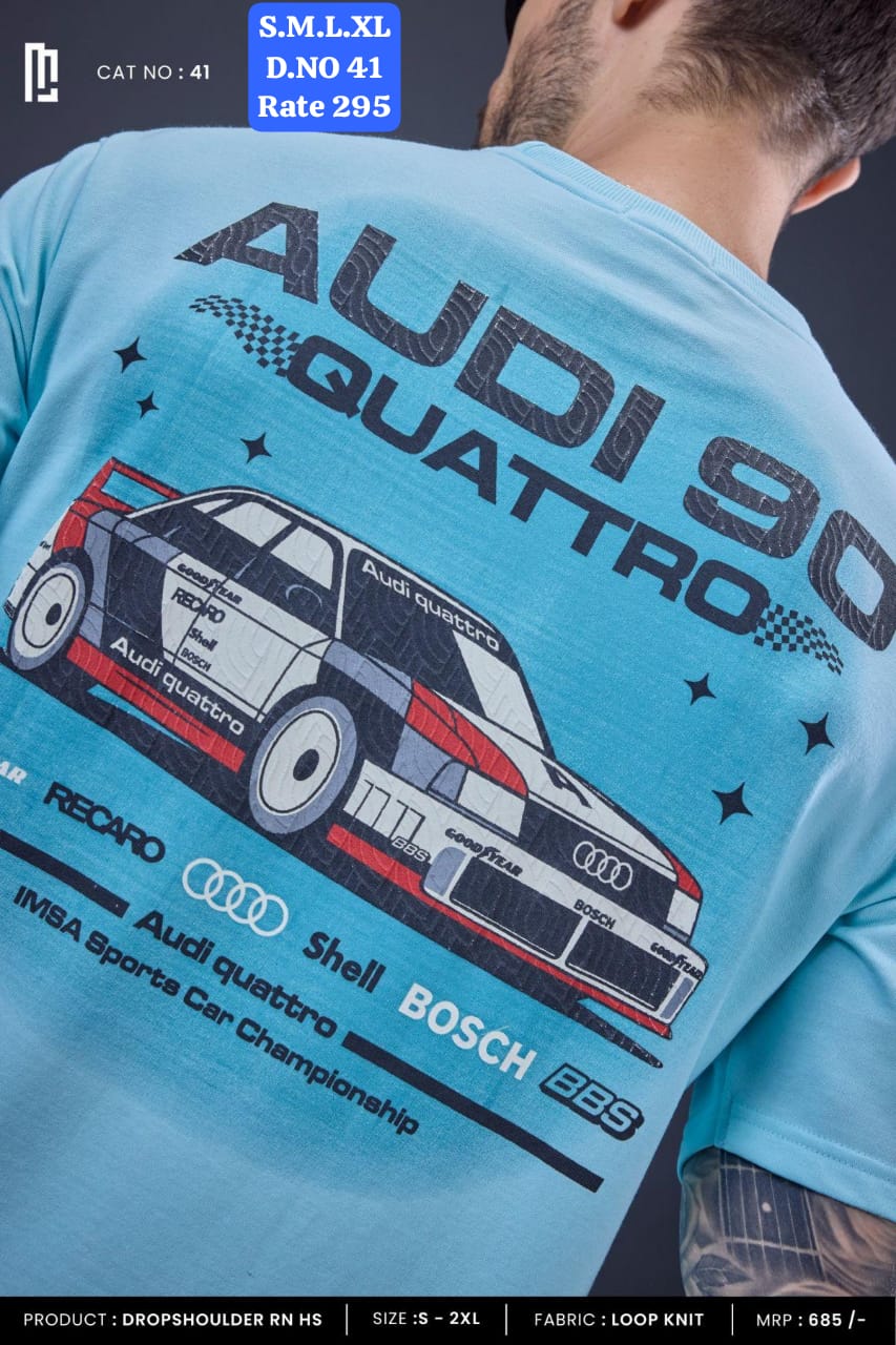 Motorsport Legends Oversized Graphic Tee | Drop Shoulder Loop Knit | PH-41