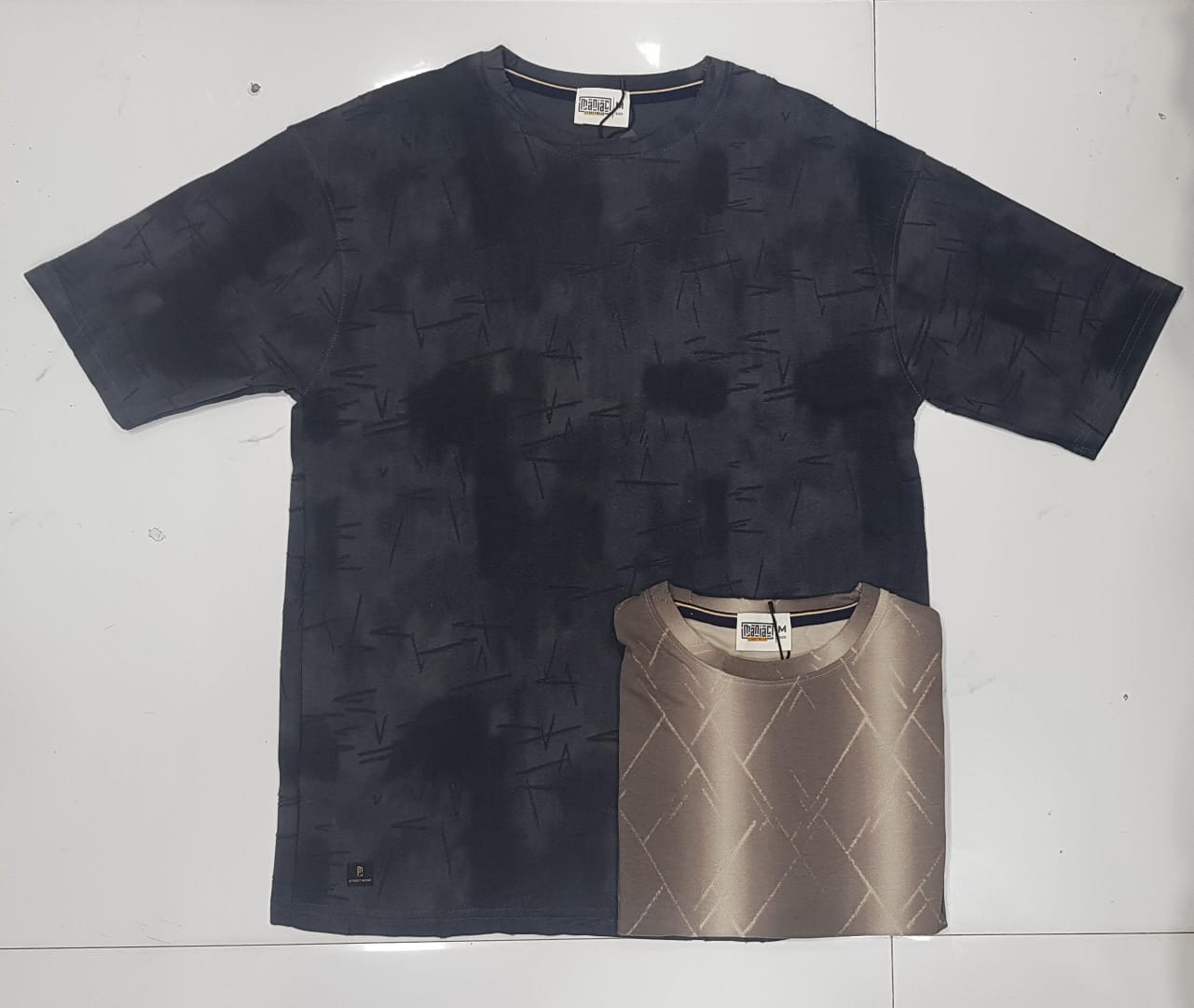 Textured Oversized Tee | All-Over Print Drop Shoulder | PH-3010