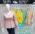 Cotton Textured Peplum Top | Crochet Lace Detail | Bell Sleeves | D.N. 680 | Zero+1