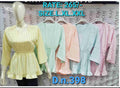 Pastel Stripe Peplum Top | Ruffle Hem | V-Neck | D.N. 398 | Miss Kapachi