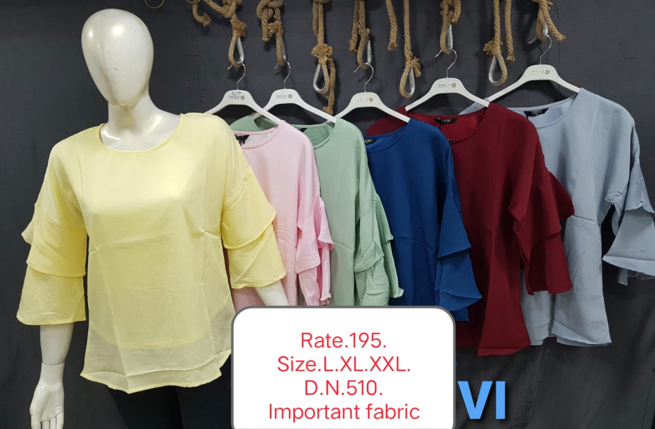 Double Ruffle Sleeve Top – Round Neck Women's Top | Zero+1