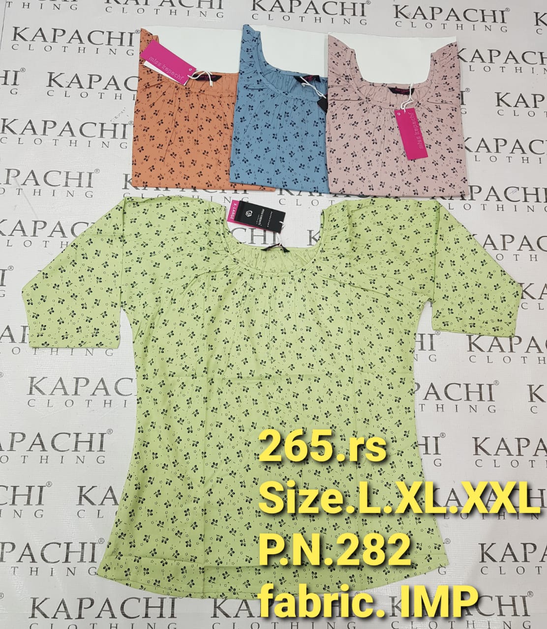 Ditsy Floral Print Top | Imported Fabric | Square Neck | P.N. 282 | Miss Kapachi