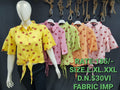 Tropical Floral Tie-Front Crop Shirt | Short Sleeves | Collar Neck | D.N. 530VI | Zero+1
