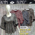 Ditsy Floral Lace Trim Peplum Top | Flutter Sleeves | Round Neck | D.N. 652 | Zero+1