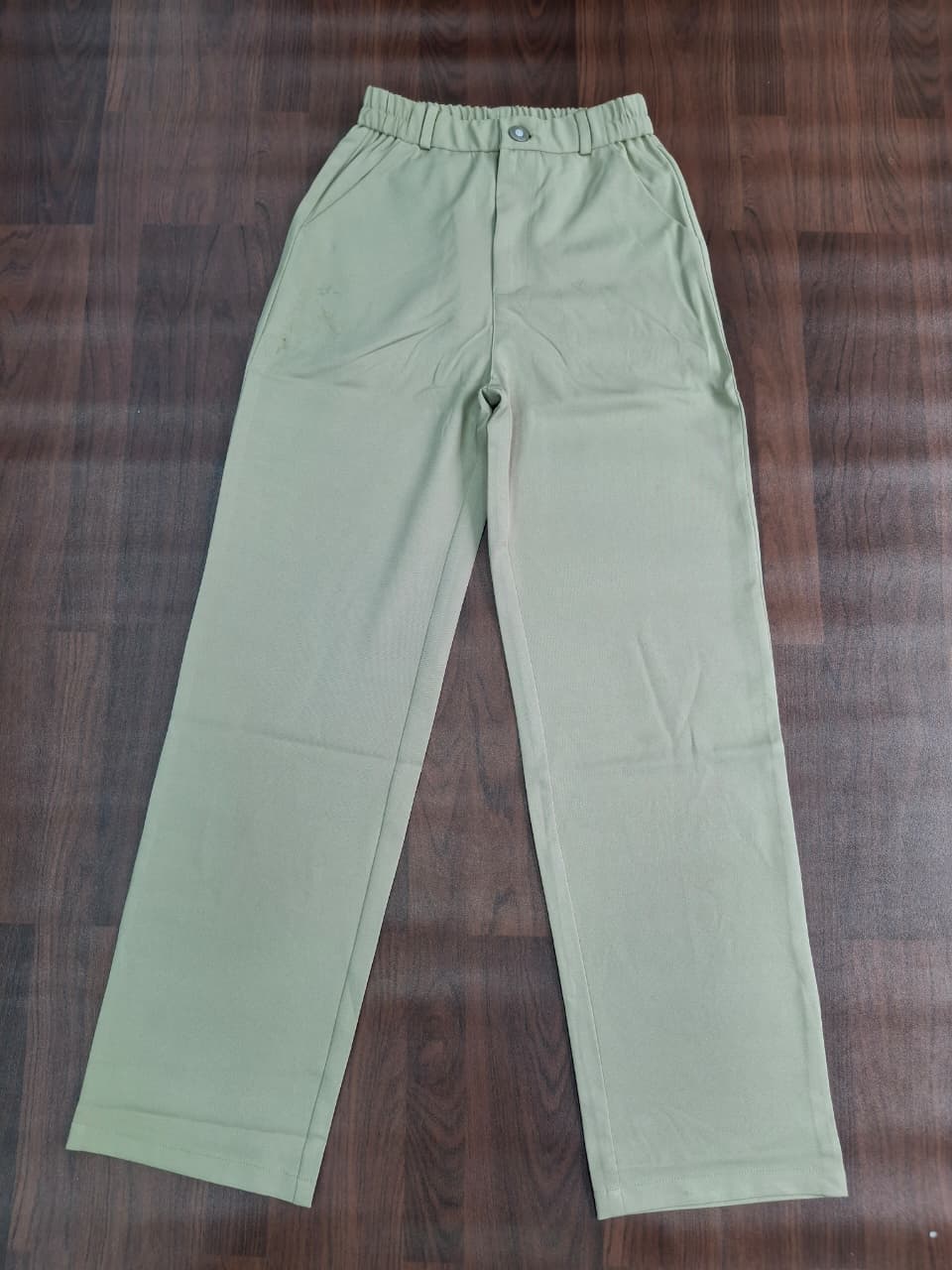 Solid Pleated High-Waist Wide-Leg Trousers | Button Waistband | Side Pockets | Miss Kapachi