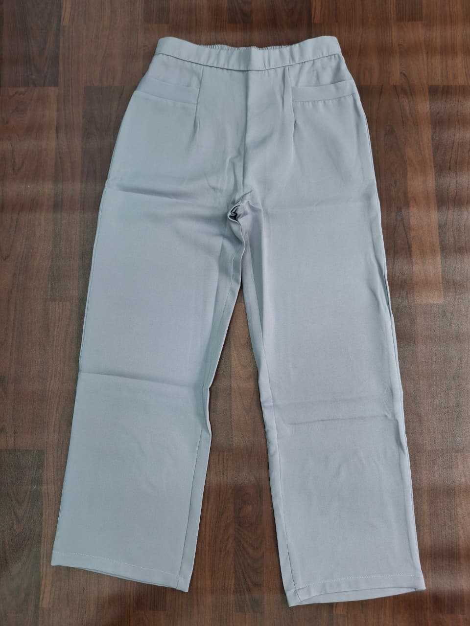 Solid Wide-Leg Trousers | Elasticated High Waist | Side Pockets | Miss Kapachi