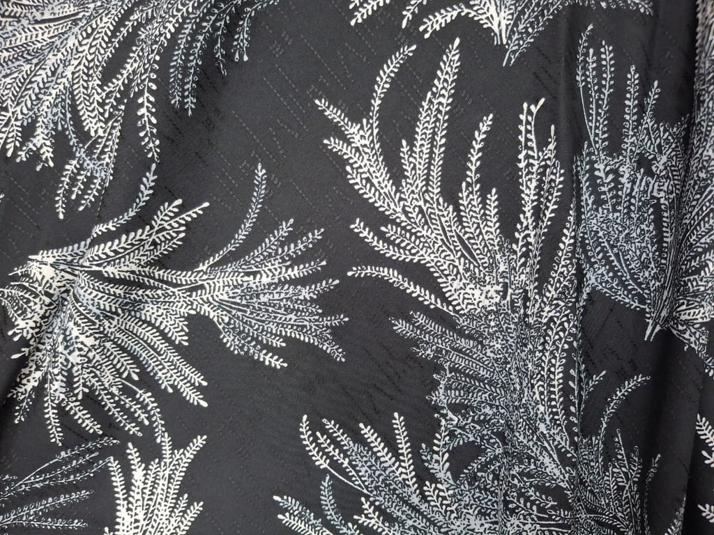 Tropical Leaf Print Fit & Flare Midi Dress | Tie-Up Sleeves | Round Neck | Miss Kapachi