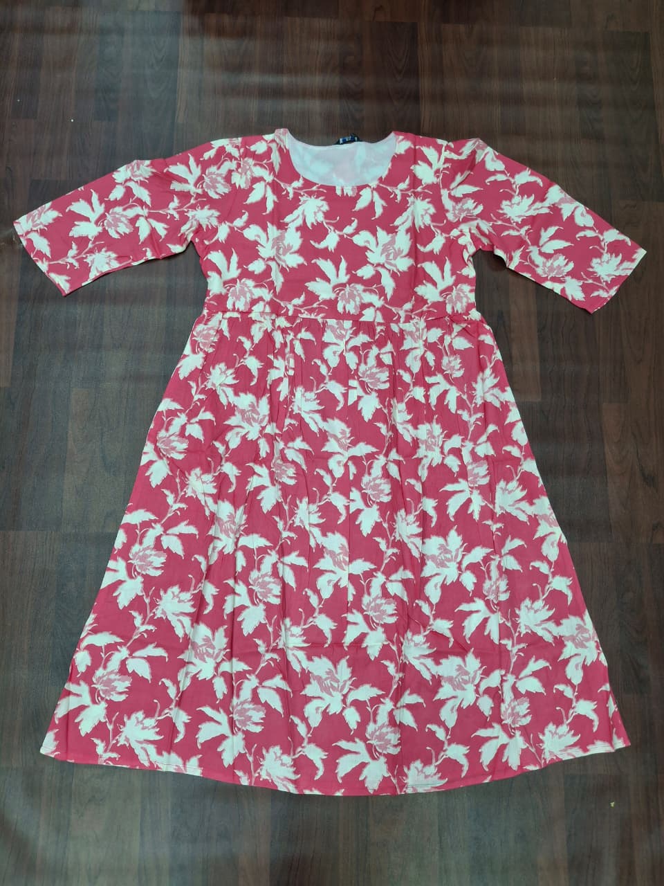 Women's Floral Print 3/4 Sleeve A-Line Midi Dress | Zero+1