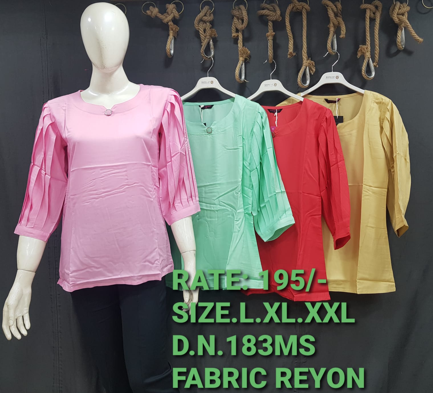 Women's Rayon Pintuck Sleeve Top | Casual & Ethnic Wear | Sizes L-XXL | Miss Kapachi
