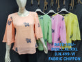 Women's Chiffon Embroidered Bell Sleeve Top | Festive & Casual Wear | Sizes L-XXL | Zero+1