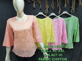 Women's Chiffon Printed Bell Sleeve Top | Button Neck | Ethnic & Casual Wear | L-XXL | Zero+1