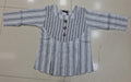 Women's Woven Stripe Smocked Yoke Top | Wooden Button Placket | 3/4 Sleeve | Sizes L-XXL | Zero+1