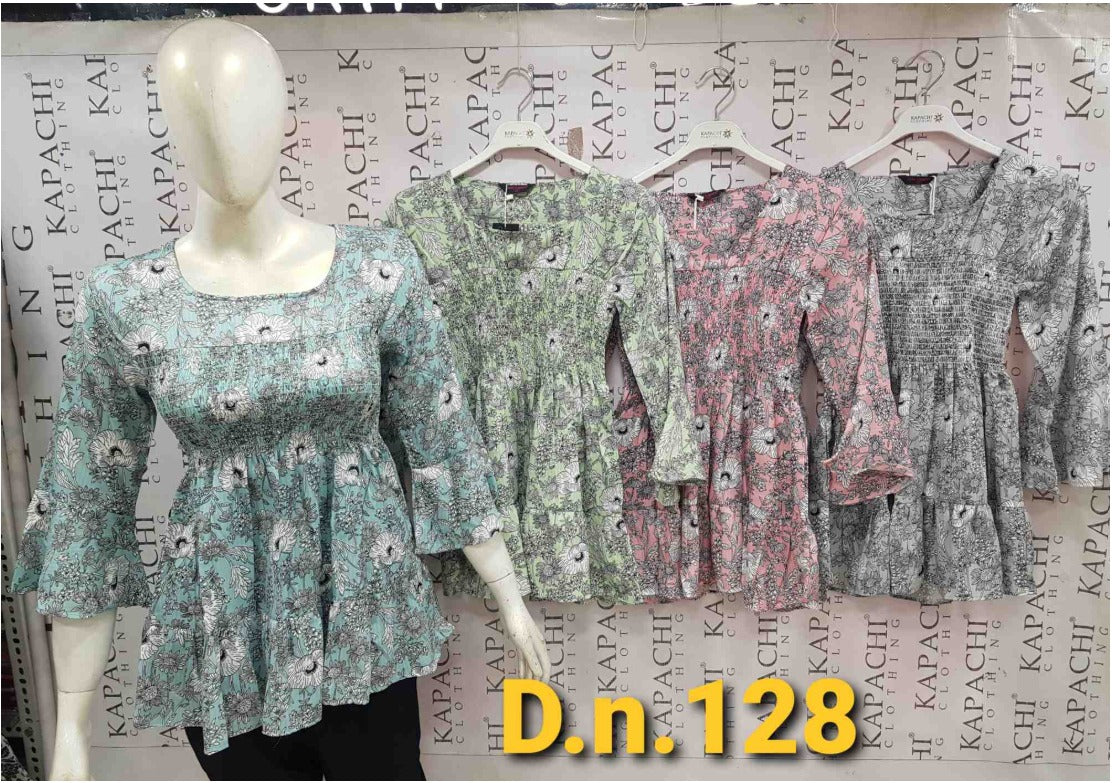 Women's Floral Print Smocked Waist Tiered Ruffle Top | Square Neck | Sizes L-XXL | Miss Kapachi
