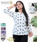 Women's Lily Floral Print Boat Neck Top – D.N. 346-VI | Zero+I