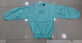 Striped Elasticated Hem Top with Floral Appliqué | Women's Full Sleeve Mint Green Blouse | Zero+1