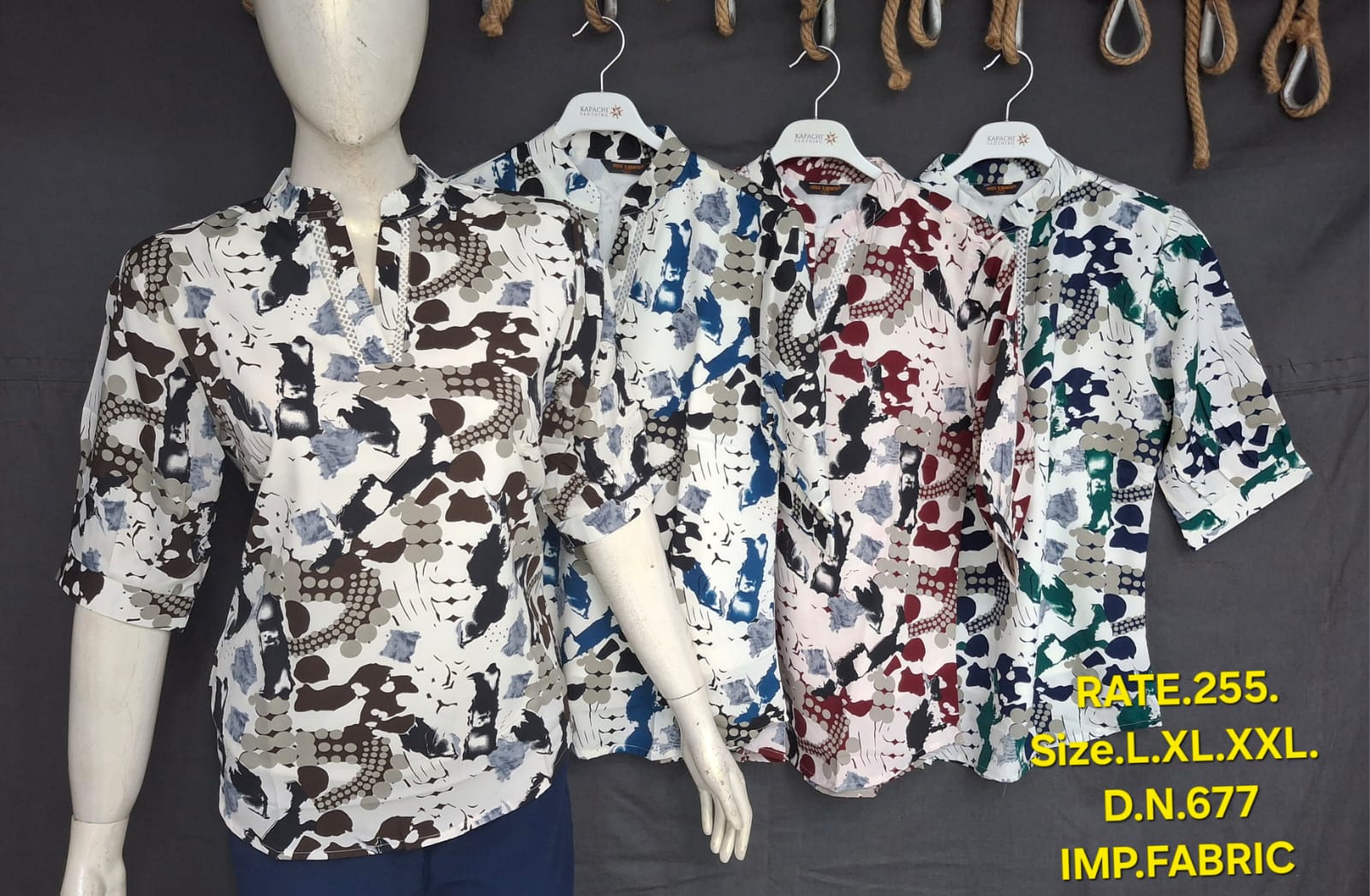 Women Abstract Print Half Sleeve Top – Imported Fabric | D.No. 677 |Miss Kapachi